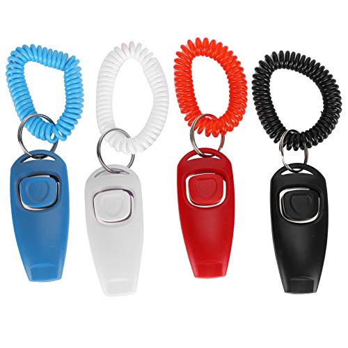 4pcs Pet Training Clicker 2 in 1 Pet Training Clicker Set mit Handgelenksriemen Recall Whistle Train Verhaltenszubehör für Hunde 4pcs Pet Training Clicker 2 in 1 Pet Training Clicker Set mit Handgelenksriemen Recall Whistle Train Verhaltenszubehör für Hunde von Zerodis