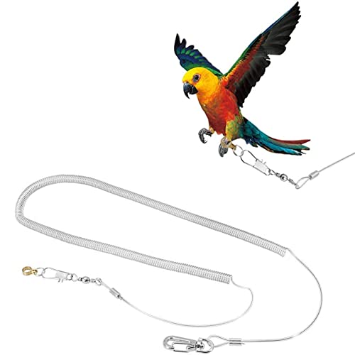 6 Mt Vogel Papagei Fliegen Seil Einstellbare Anti-Biss Flugtraining Seil Leine Vögel Harness Seil Haustier Outdoor Traktion für Kakadu Sittich Nymphensittich, zufällige Farbe(Foot Ring Dia. 4.5mm) von Zerodis