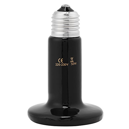 7.0 * 10.5 cm Infrarot Keramik Emitter Pet Wärme Licht Reptil Brooder Heizlampe für Eidechsen Schildkröte Huhn Amphibiengeflügel(50W) von Zerodis