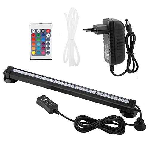 Aquarium LED Aquarium Light Bunte Unterwasserleuchten Hitzebeständige Fernbedienung Wasserdicht Unterwasser Kristall Lichtleiste für Salzwasser und Süßwasser (MF-21U EU Plug) von Zerodis