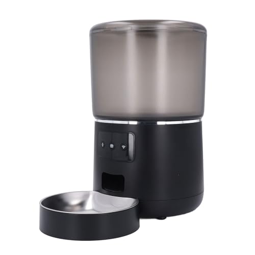 Automatic Cat Feeder 4L Einfacher Wartung Timed Feeding App Control Edelstahl WiFi -Tiernahrungsspender für Zuhause [Dual Netzteil] (EU-Stecker) von Zerodis