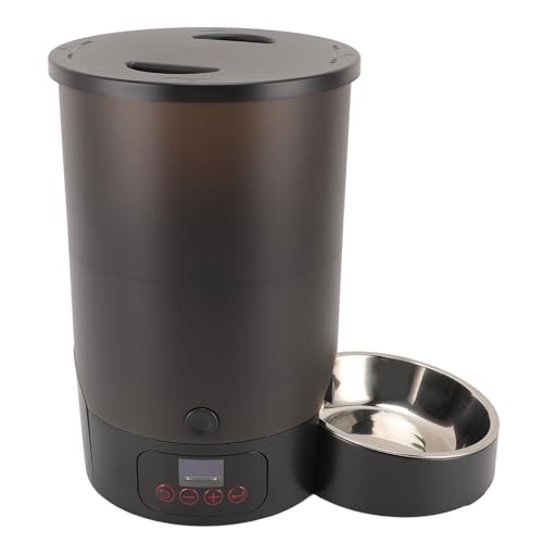 Automatischer Pet Feeder 3L Edelstahl Großkapazität Katzenhundfuttermittel für Zuhause, LCD -Display, Schlüsselsteuerung, Abnehmbar und Waschbar, für Zeitgesteuerte Fütterung, Anwendbar (Schwarze Automatischer Pet Feeder 3L Edelstahl Großkapazität Katzenhundfuttermittel für Zuhause, LCD -Display, Schlüsselsteuerung, Abnehmbar und Waschbar, für Zeitgesteuerte Fütterung, Anwendbar (Schwarze von Zerodis
