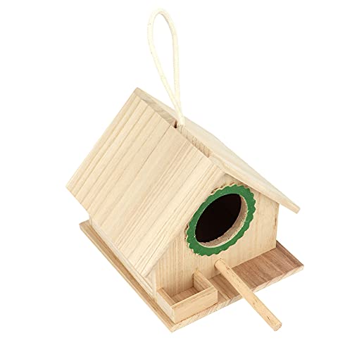 Braunes Vogelhaus, Vogelnest, Interessantes, Stabiles Hängendes Holzhaus, Vogelfutterstation, Futterbox, Ruhestation mit Saugnapf (GREEN) von Zerodis
