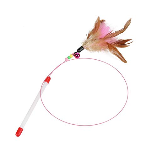 Cat Feather Toy, Teaser Exerciser Toys Feather Toy Interactive Wire Chaser Wand Perlen mit Glocke für Katze und Kätzchen von Zerodis