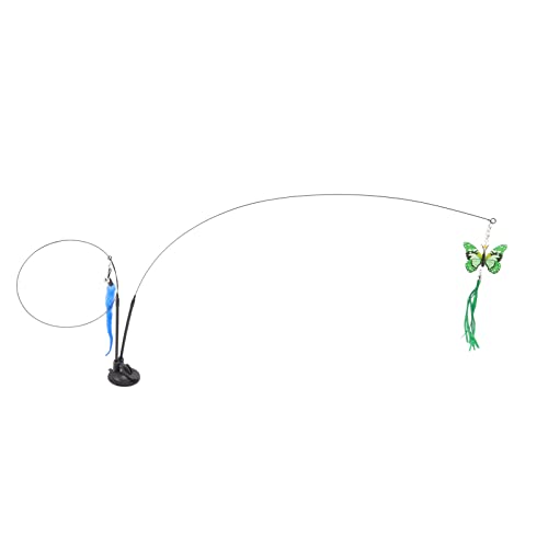 Cat Teaser Wand ToyKitten Toy Double End Removable Steel Wire Interactive Cat Teaser Stick Toy for Indoor Interactive Cat Feather Toys Cat Feather Wand Toy (Grüner Schuppenflügel und blaue Raupe) Cat Teaser Wand ToyKitten Toy Double End Removable Steel Wire Interactive Cat Teaser Stick Toy for Indoor Interactive Cat Feather Toys Cat Feather Wand Toy (Grüner Schuppenflügel und blaue Raupe) von Zerodis