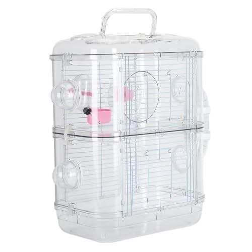 Doppelschicht Interaktiver Hamster -Schloss Käfig für Kleine Tiere mit Wasserflasche und Laufräder, Luxusdesign für Unterhaltsame Spielzeit, Praktische Mobilität und Hygienische Trennung (2 Schicht Doppelschicht Interaktiver Hamster -Schloss Käfig für Kleine Tiere mit Wasserflasche und Laufräder, Luxusdesign für Unterhaltsame Spielzeit, Praktische Mobilität und Hygienische Trennung (2 Schicht von Zerodis