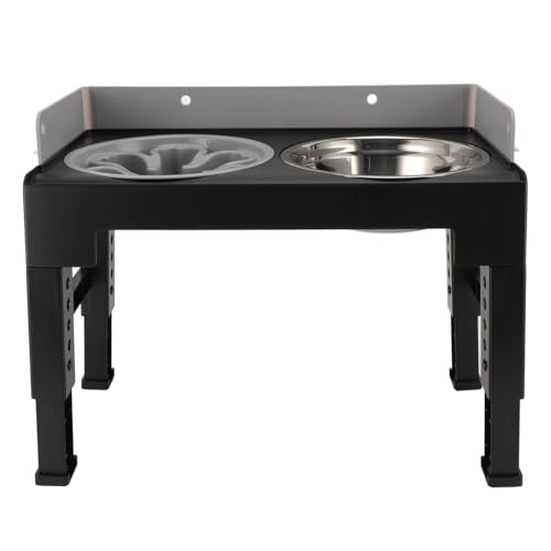 Einfach zu Regen zu Vergrößerte Hundeschüssel-Ständer rutschfeste Feeder für Mittlere und Große Hunde, Einstellbare Höhe Pet Bowl für die Vorbeugung von Nackenerkrankungen (Gray) von Zerodis