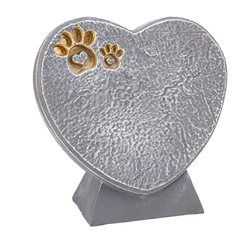 Gravierbares Resin Tier Memorial Stone für Hunde, Grabstein zum Basteln in Herzform für die Dekoration des Hofes, Gedenktafel für Tierbesitzer (Felsgrau) von Zerodis