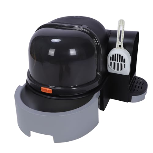 Große Katzentoilette mit Gehweg und Antislip - für Einen Verlängerten Gebrauch für Multi -Katzen PVC (Black) von Zerodis