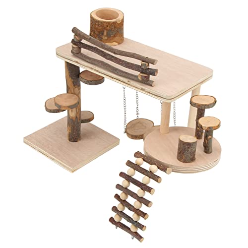 Hamster Holzleiter Spielplatz, Hamster Living Klettersystem Hamsterkäfig Zubehör Hamster Spielplatz Plattform Kleine Haustiere Haus Spielzeug für Kleines Haustier Hamster Holzleiter Spielplatz, Hamster Living Klettersystem Hamsterkäfig Zubehör Hamster Spielplatz Plattform Kleine Haustiere Haus Spielzeug für Kleines Haustier von Zerodis