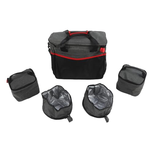 Haustier-Reisetasche, Haustier-Reiseset, 2 Faltbare Schüsseln, 2 Frischhaltedosen, Tragbares Hunde-Reise-Organizer-Set für Outdoor-Aktivitäten von Zerodis