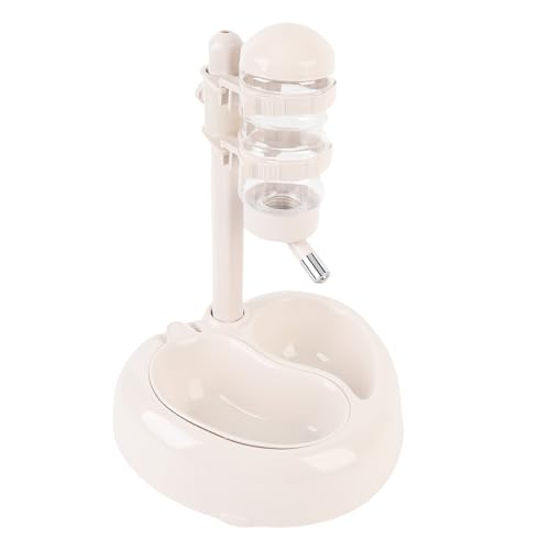 Haustierstehende Automatische Wasserfutter für Hunde Katzen, Einstellbare Höhenspender Schüssel -Kit, Leicht zu Reinigendes Kunststoffmaterial (Beige) von Zerodis