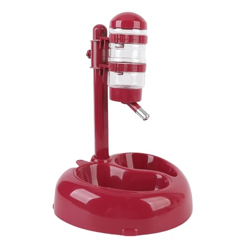 Haustierstehende Automatische Wasserfutter für Hunde Katzen, Einstellbare Höhenspender Schüssel -Kit, Leicht zu Reinigendes Kunststoffmaterial (Wine RED) von Zerodis