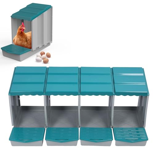 Zerodis Hühner Nistkasten,PP Hühner Ei Legekasten Hühner Nesting Legebox Hühnerstall Nistkasten für Hühner Enten Geflügel (2 Fächer) von Zerodis