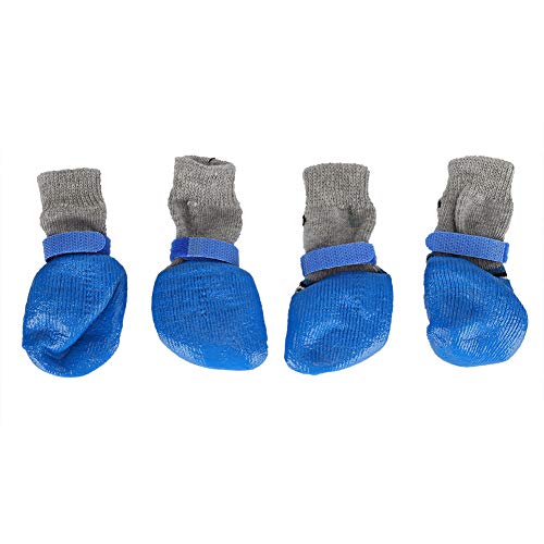 Zerodis Hundebekleidung, Hundebekleidung, Dirt Cute Bequeme Schuhe mit Klettverschluss Blau Schuhe mit Klettverschluss Blau 4-teilig Haustier Hund Indoor Anti-Schmutz Niedlich Bequem (M) von Zerodis