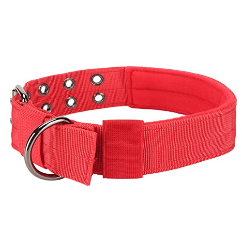 Zerodis Hundehalsband, Sauber Genähte, Strapazierfähige D-Ring-Schnalle, Sicheres, Atmungsaktives, Verstellbares Nylon-Haustierhalsband für das Training (L) von Zerodis