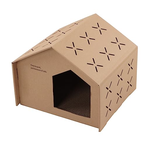 Kätzchen-Kratzhaus, Lustige Katzenhauskrallen aus Pappe für den Innenbereich (007-1) von Zerodis