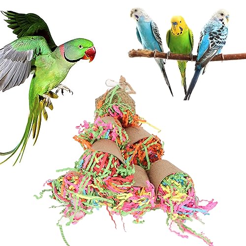 Leuchtend Farbige Palmen-Pappbecher, Futtersuche-Spielzeug für Vögel, Sittiche, Futtersuche, Zerkleinerungsspielzeug, Fördert die Geistige Stimulation und den Kauinstinkt von Zerodis