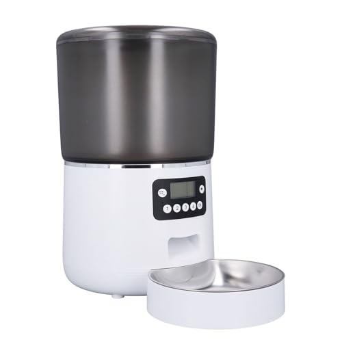 Materialsautomatische Katzefeder Smart Timed Cat Dry Food Spenser Leicht zu Reinigen Design für Vielbeschäftigte Haustierbesitzer (EU-Stecker) von Zerodis