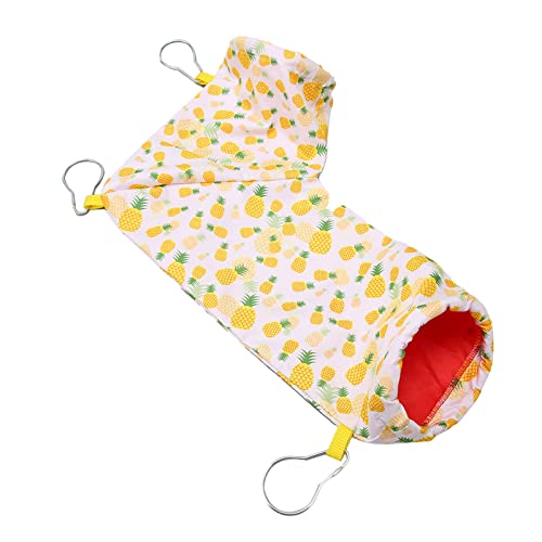 Meerschweinchen-Ratten-Ecktunnel, Haustier-Tunnel-Spielzeug, Einfach zu Befestigendes Polyester für Frettchen für Zuhause (Gelbe Ananas) von Zerodis