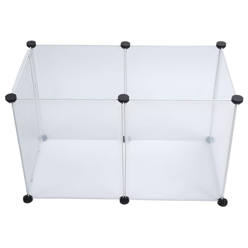 Plastik -Haustierzaun Premium Stabil Transparentes Gehäuse für Hunde Katzen, Leicht zu Reinigen und zu Bewegen (6 Stück Groß für <50 kg Hund 200x130x65 mm) von Zerodis