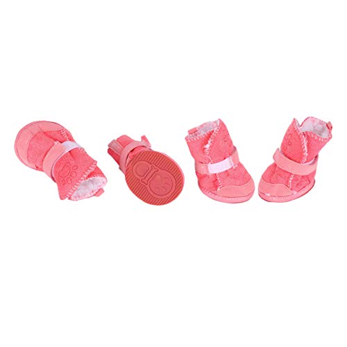 Plüsch-Hundeschuhe für Haustiere, hält warm, Wanderschuhe, rutschfeste Hundestiefel mit Hakenverschluss, schützt die Pfoten vor Verletzungen, 4 Stück, Winter, rutschfeste Hundestiefel, Reisezubehör, Plüsch-Hundeschuhe für Haustiere, hält warm, Wanderschuhe, rutschfeste Hundestiefel mit Hakenverschluss, schützt die Pfoten vor Verletzungen, 4 Stück, Winter, rutschfeste Hundestiefel, Reisezubehör, von Zerodis