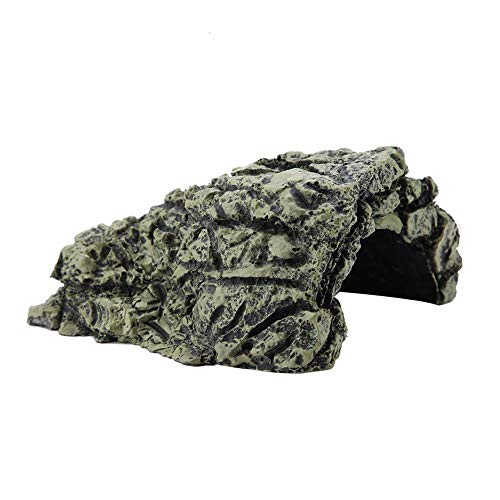 Reptile Hiding Habitat, Reptile Resin Cave Kleine Echsen Turtle Basking Platform Hiding Habitat Shelter für Echsen Turtles Amphibians Fish(Groß) von Zerodis