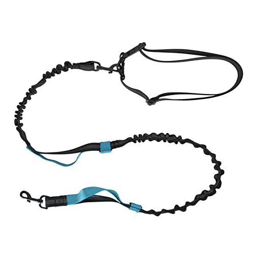 Zerodis Rutschleine Hundeleine Stoßdämpfendes Elastisches Leinenseil mit 2 Gepolsterten Griffen für das Lauftraining Großer Hunde (Blau) von Zerodis