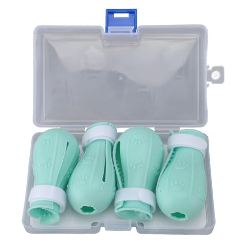 Silikonkatze Fußfußabdeckungen 4pcs Katzenpfotenschutzschuhe Anti -Slip -Katze Multifunktionaler Katzen Duschfuß Abdeckungskätzchen Kätzchen Fäustlinge, um das Kratzen für Nageltrimmen zu (GREEN) von Zerodis