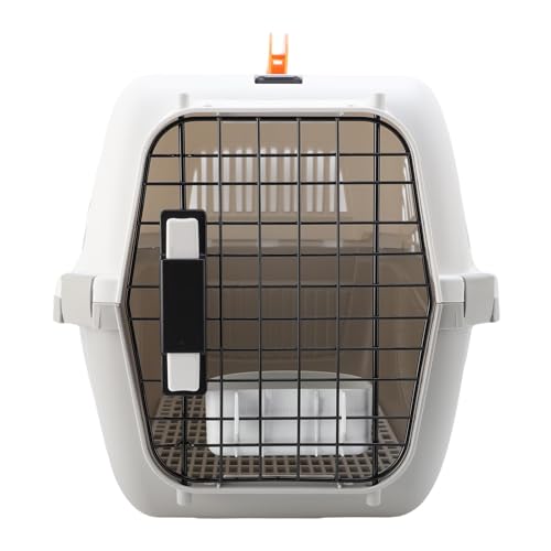 Tragbarer Hundeträger mit Ausgezeichneter Belüftung Leicht zu Reinigender Geräumiger Innenausstattungskunststoff -Haustierträger für Reisen (Gray) von Zerodis