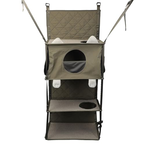 Tür Montierte Katzenkletterer, Faltbare Tür Hängende Katzen -Turm -Bettmöbel mit Abnehmbarem Kissen und Spielzeug Haustier Kletterer Leiter Katze Baumbaum für Innenkatzen von Zerodis
