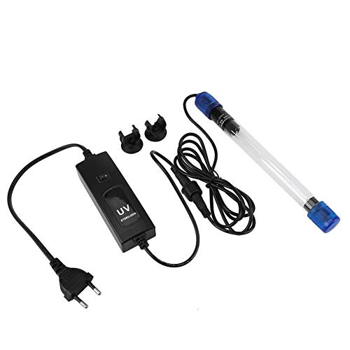 UV-Tauchleuchte/UV-Sterilisator für Aquarien zur Unterwasser-Sterilisation, Wasser-Desinfektion und Abtöten von Grünalgen und Bakterien, EU-Stecker (9W) von Zerodis