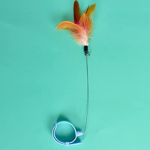 Verstellbares Katzenfederhalsband-Spielzeug mit Glocke, Flexibler Interaktiver Zauberstab, Multifunktional für das Spielen Im Innenbereich (Blau) von Zerodis