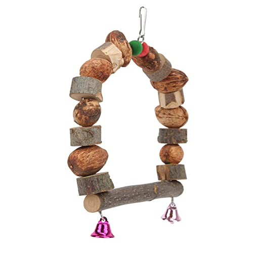 Vogel-Kauschaukel-Spielzeug, Glocken-Design, Buntes Papageien-Schaukelspielzeug, Vielseitig Einsetzbar für Sittiche (Große Größe (31,6 cm)) von Zerodis