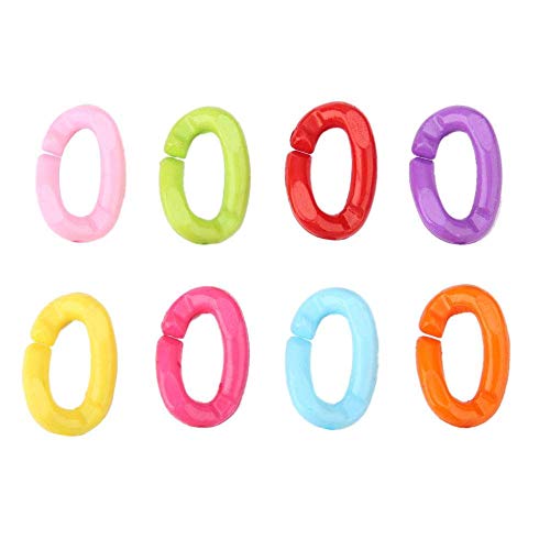 100 Stück mehrfarbige Ringe Haken C-Clips Kunststoffkettenglieder Kunststoff Kinderwagenkette für Kinder Papagei Vogelspielzeug 100 Stück mehrfarbige Ringe Haken C-Clips Kunststoffkettenglieder Kunststoff Kinderwagenkette für Kinder Papagei Vogelspielzeug von Zerodis