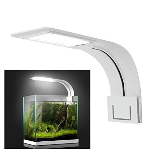Zerodis 10W Ultradünne LED-Aquarium-Licht-Aquarium-Licht mit Ausziehbaren Halterungen Highlight-Aquarium-Lampe mit Clip (Weiß) von Zerodis