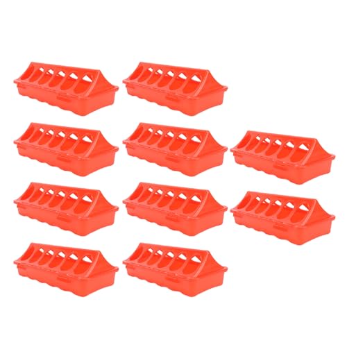 Zerodis 10er-Pack Küken-Futterspender, Tränke aus Kunststoff, Kleine Geflügel-Futterschale, 12-Trog-Schalenspender, Küken-Futterspender mit Klappdeckel, Effizienter Futterspender für die von Zerodis