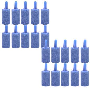 Zerodis 20PCS Blue Sandstone Zylinderform Aquarium Belüftung Bubble Stone Set Air Stone Kit Aquarium Sauerstoffpumpe Bubble Stones Airstones Diffusor von Zerodis