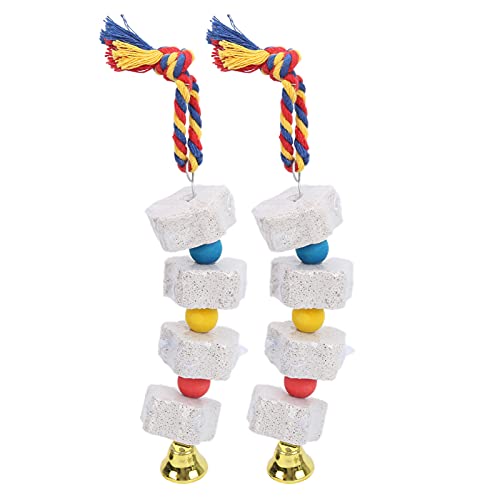 Zerodis 2st Vogeltug -Spielzeug -Papageienmolsteine ​​mit Uhrendesign für Vögel und Haustiere Schnabelpolieren, Vogelkäfigzubehör für Nagetiere von Zerodis
