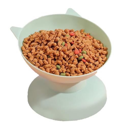 Zerodis Abneigende und Stabile Hohe Katzenschüssel für Kleine und Mittelgroße Hunde mit Nahrung für Nahrung für Abfallende Mundkatzen für Katzen, Sicheres Plastikmaterial (Green) von Zerodis