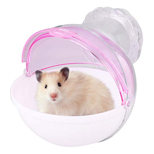 Zerodis Acryl Hamster Badezimmer Kleine Haustier Tierkäfig Externe Badezimmer Sauna Toilette Badewanne für Maus, Syrischer Hamster, Chinchilla, Ratte, Rennmaus und Zwerghamster(Rosa) von Zerodis