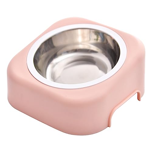Zerodis Angehobene Haustierschale 8 Grad Geneigte Abnehmbare Erhöhte Tierfuttergericht für Katzenhund Edelstahlmaterial (Rosenate) von Zerodis