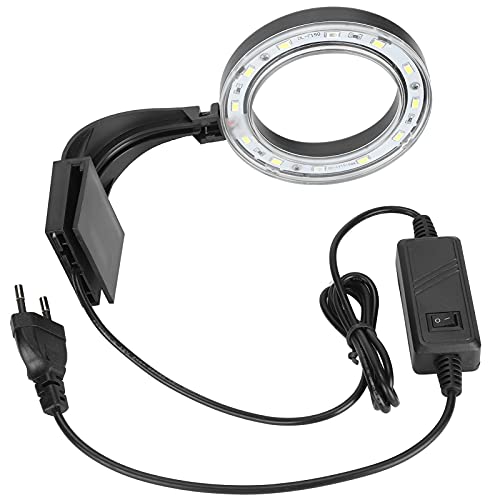 Zerodis Aquarium Clean Light Tauchbar, 110-240V LED Aquarium Licht wasserdichte Aquarium Ring Clip Lampe Aquarium Zubehör für Korallen Bepflanztes Nano Aquarium Riff EU Stecker von Zerodis