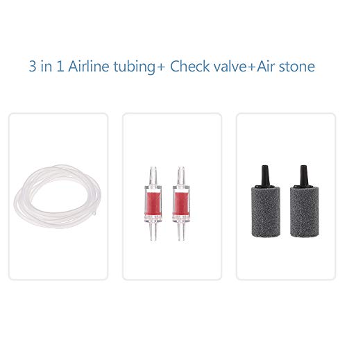 Zerodis Aquarium -Oxygenations -Kit, Luftpumpenzubehör mit Flugschläuchen, Saugnäpfeln, Scheckventile für Fischtank, Transparentes Material und Rot von Zerodis