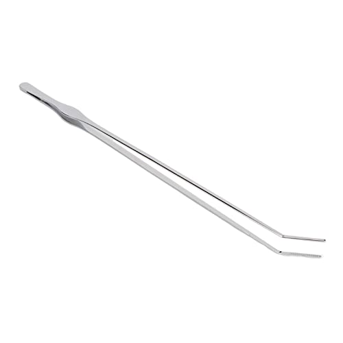Zerodis Aquarium Professional Edelstahl -Fütterungszange für Reptilienfütterung, Lange Pinzetten für Aquariumpflanze und Wassertiere (Gebogene Pinzette) von Zerodis