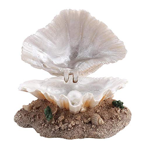 Zerodis Aquarium Shell Ornament, Harz Aquarium Shell Pearl Bubbler Korallenriff Belüftungsaktion Landschaft Künstliche Aquarium Dekoration von Zerodis