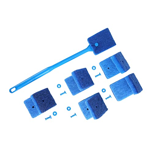 Zerodis Aquariumschwamm Reiniger Langlebiger Fischtankreinigungswerkzeug mit Langen Griffen Algen -Peeling für Glastanks (Blue) von Zerodis