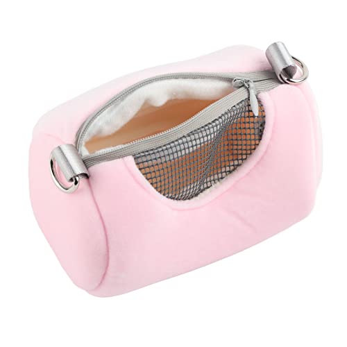 Zerodis Atmungsfreier Hamster -Reisetasche für Kleine Tierhalter für Rennmäuse und Ratte, Mesh -Haustier Im Freien Einen Komfortablen Transport (PINK) von Zerodis