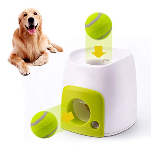 Zerodis Automatischer Tennisballwerfer, interaktiver Hundeballwerfer Bewegungsmelder Indoor Outdoor Spielzeug Apportiermaschine Hundespielzeug Ball Pitching Machine für kleine bis große Hunde (Grün) von Zerodis