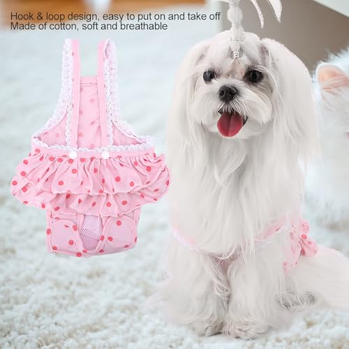 Zerodis Baumwollpunkte Haustier -Hosendosen für Hundepuppen mit Verstellbarem Schultergurt Unter Bodenloch Design Leicht zu Tragen für Weibliche Hunde -Jahreszeit (M) von Zerodis